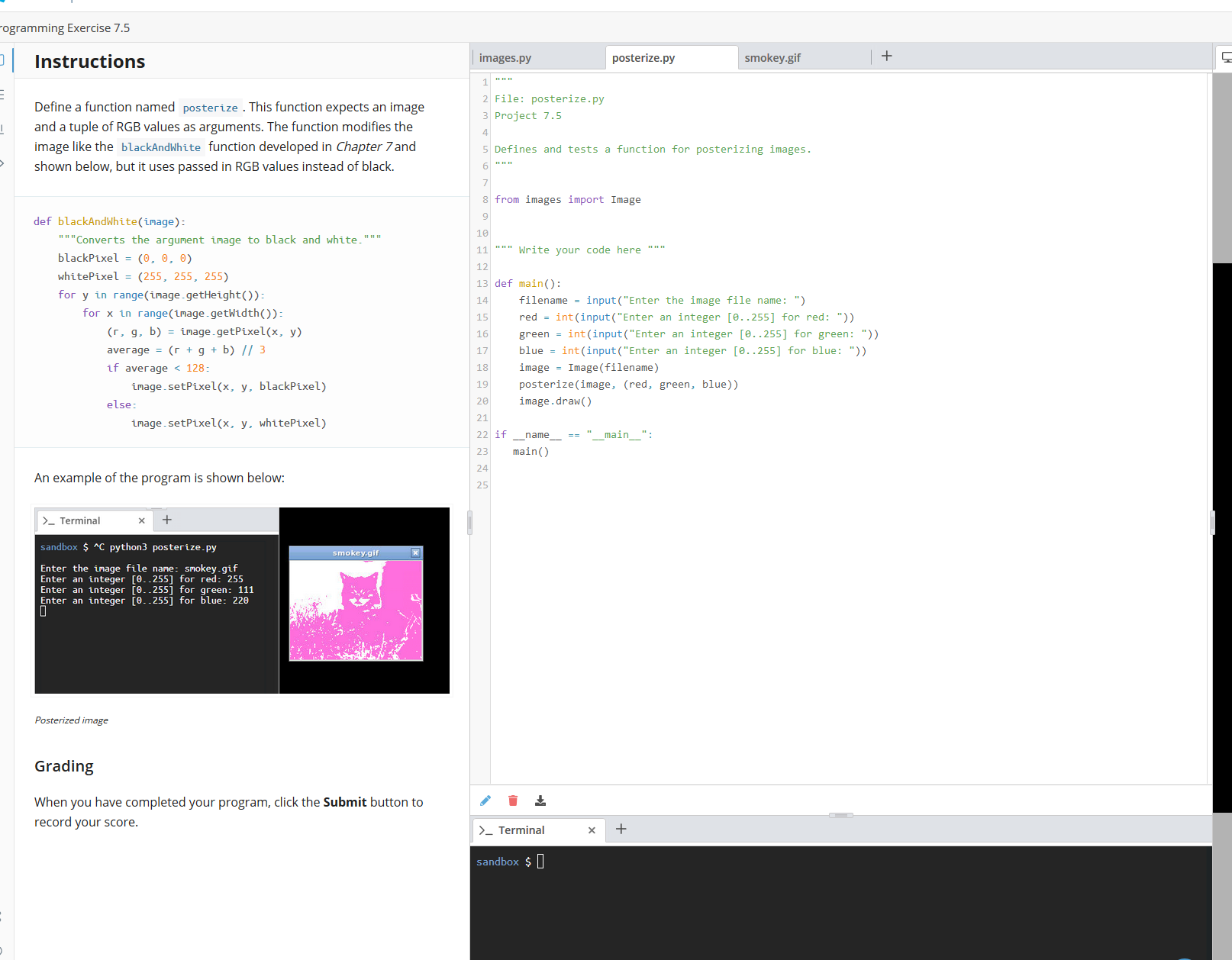 Solved cogramming Exercise 7.5 Instructions images.py | Chegg.com