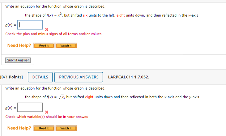 Solved Write an equation for the function whose graph is | Chegg.com