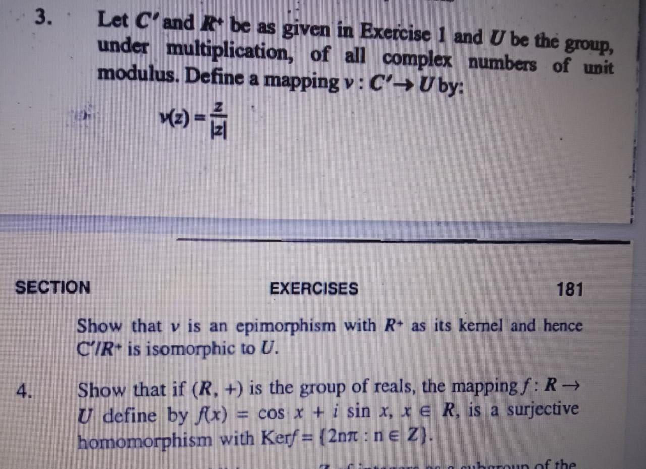 Solved 3. Let C'and R* Be As Given In Exercise 1 And U Be | Chegg.com