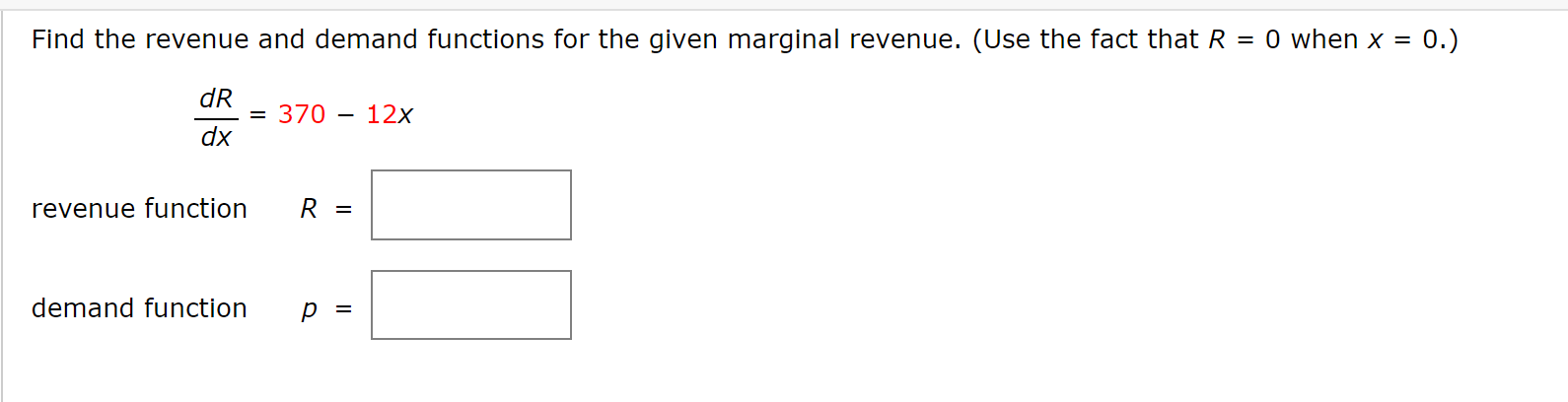 Solved Find the revenue and demand functions for the given | Chegg.com