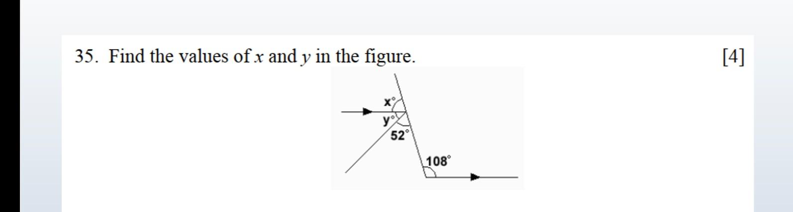 Solved 35. Find the values of x and y in the figure. [4] yos | Chegg.com