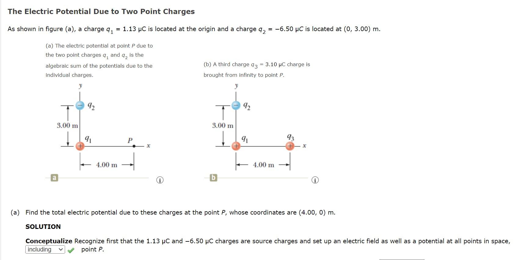 Solved The Electric Potential Due to Two Point Charges As | Chegg.com