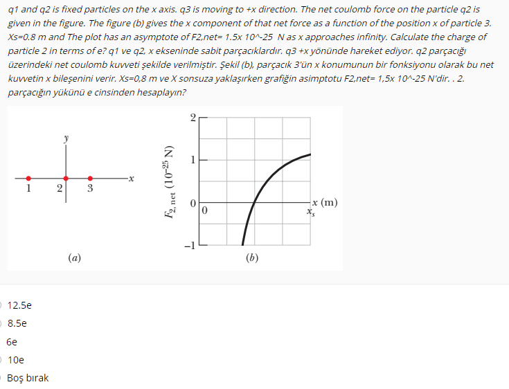 Solved q1 and q2 is fixed particles on the x axis. q3 is | Chegg.com