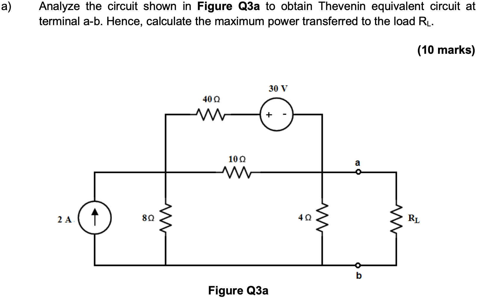 Solved a) Analyze the circuit shown in Figure Q3a to obtain | Chegg.com