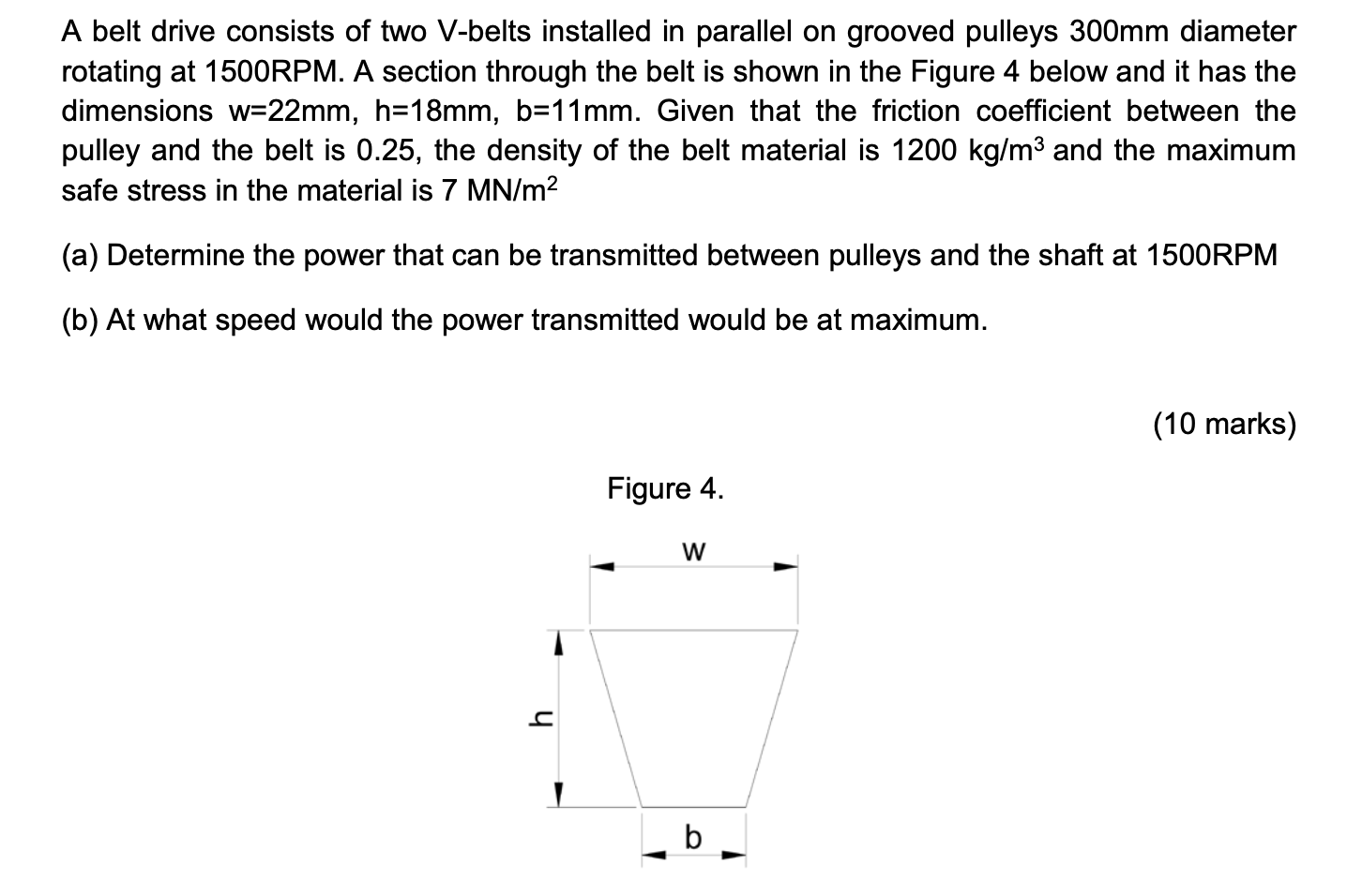 Solved A belt drive consists of two V-belts installed in | Chegg.com