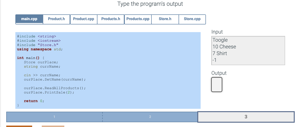 Solved Type the program's output main.cpp Product.h | Chegg.com