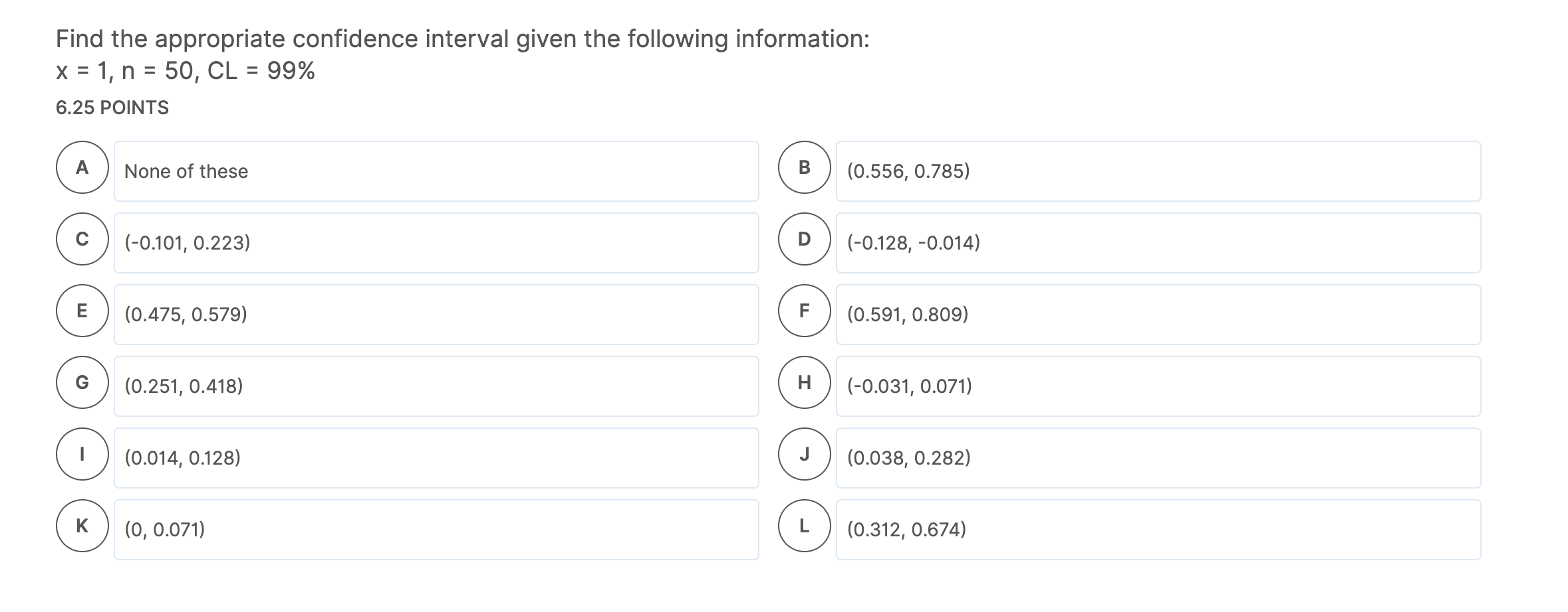 Solved Find the appropriate confidence interval given the | Chegg.com