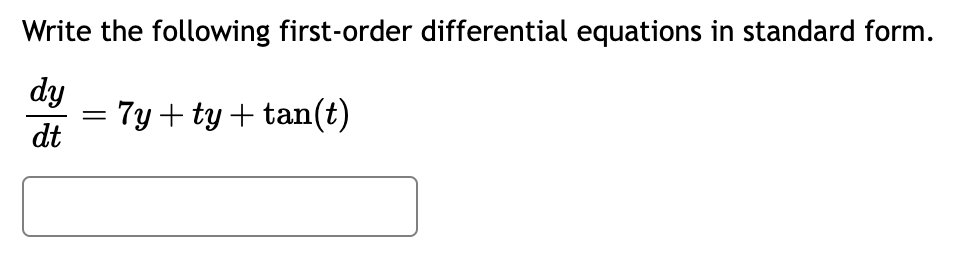 Solved Write The Following First Order Differential 9767