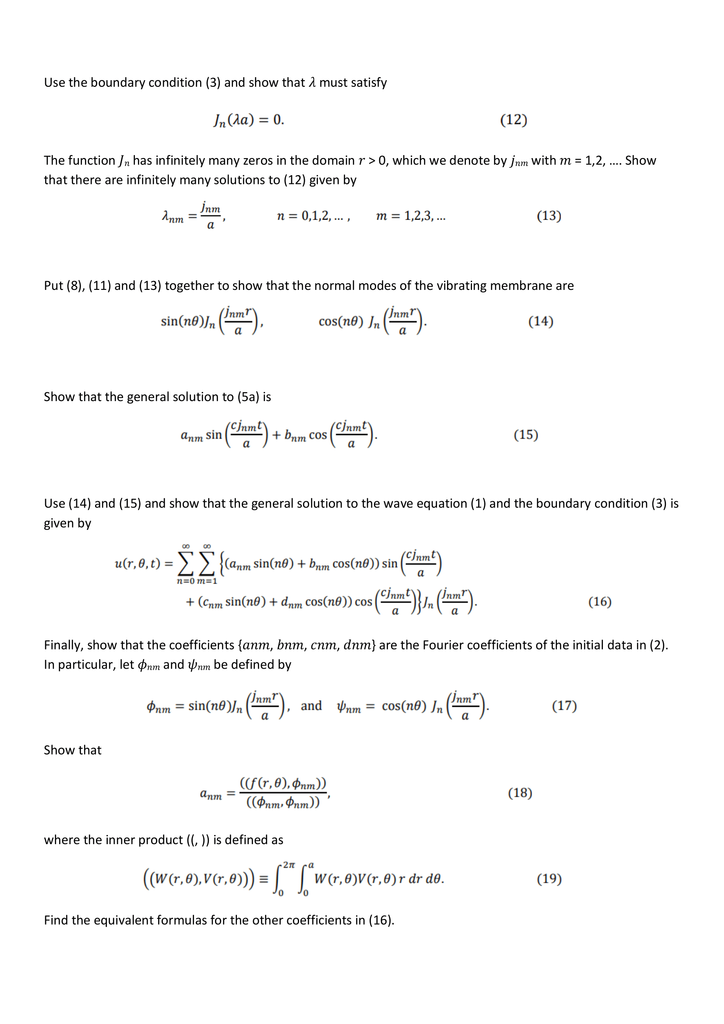 Solved The initial-boundary value problem for the wave | Chegg.com