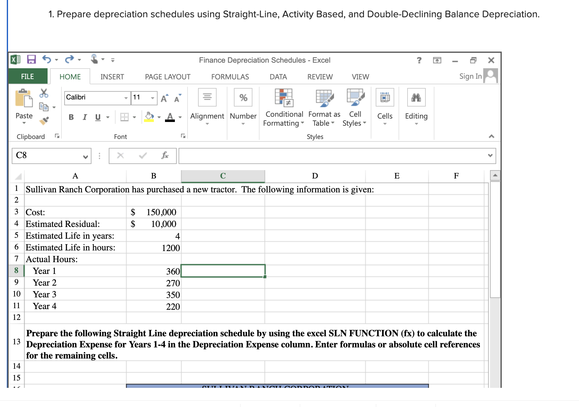 Solved 1 Prepare Depreciation Schedules Using 8288