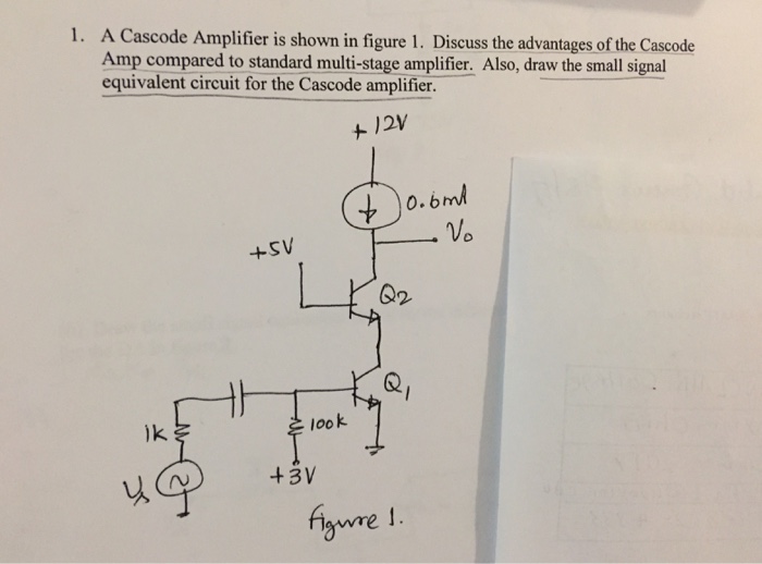 (Get Answer) A Cascode Amplifier is shown in figure 1. Discuss the advantages... Transtutors