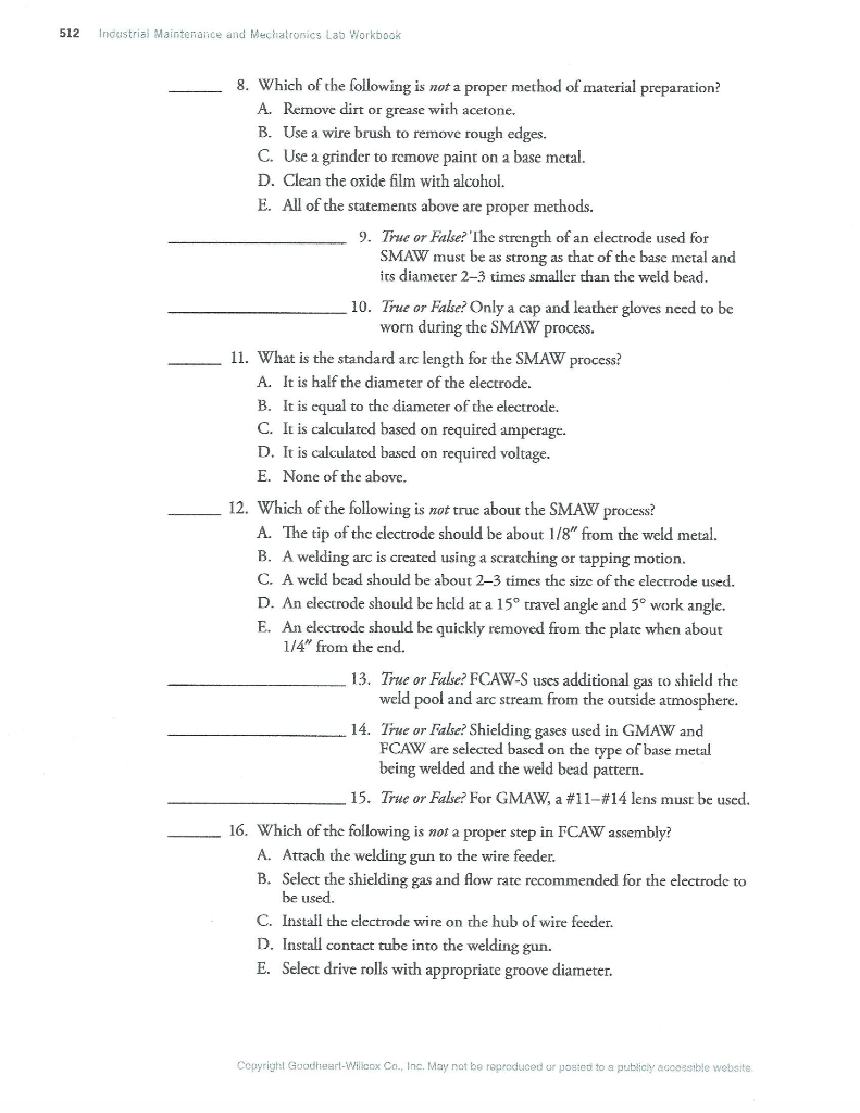 Solved Namc Datc Class REVIEW Chapter Maintenance 38 Weld...