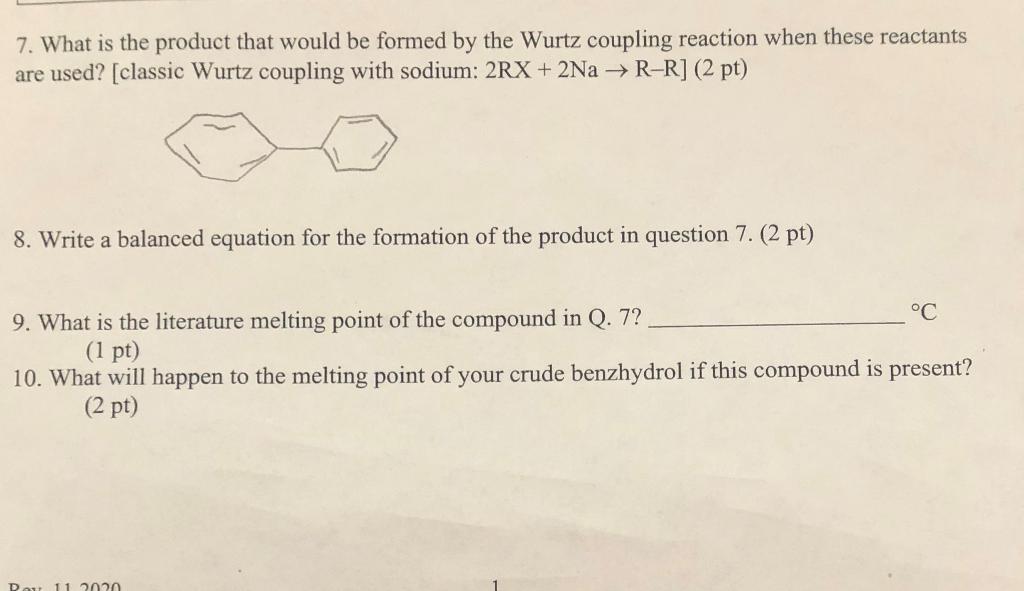 Solved 7. What is the product that would be formed by the