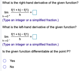Solved Compute the right-hand and left-hand derivatives as | Chegg.com