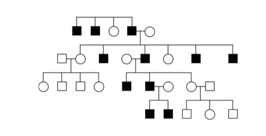 Solved 2. Could the trait tracked in this pedigree be due to | Chegg.com