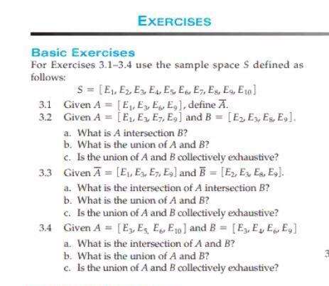 Solved EXERCISES Basic Exercises For Exercises 3.1-3.4 use | Chegg.com