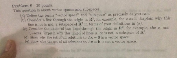 Solved Problem 6-20 points. This question is about vector | Chegg.com