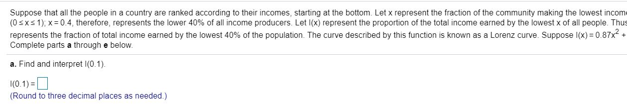 Solved Suppose that all the people in a country are ranked | Chegg.com