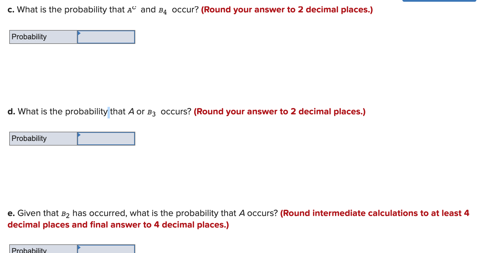 Solved Consider The Following Joint Probability Table. A B1 | Chegg.com