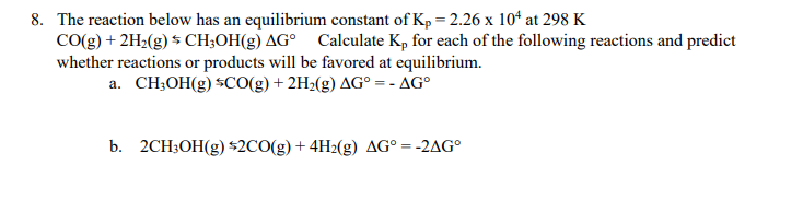 Solved The reaction below has an equilibrium constant of | Chegg.com