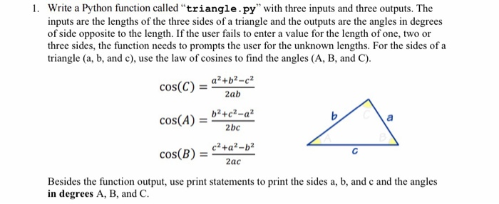 Solved Write a Python function called "triangle. py with | Chegg.com