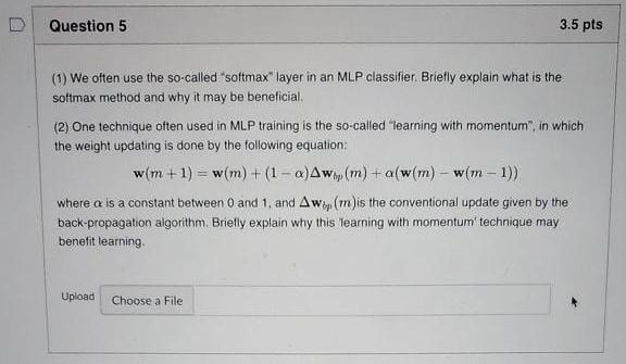 Solved Question 5 3.5 pts (1) We often use the so-called | Chegg.com