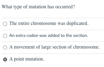 Solved What type of mutation has occurred? The entire | Chegg.com