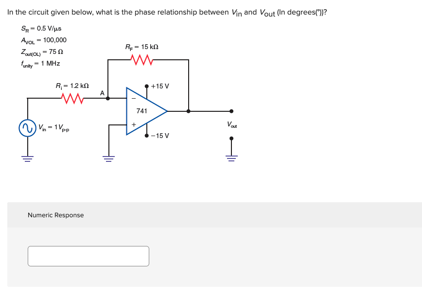 Solved In the circuit given below, what is the phase | Chegg.com