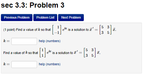 Solved sec 3.3: Problem 3 Previous Problem Problem List Next | Chegg.com