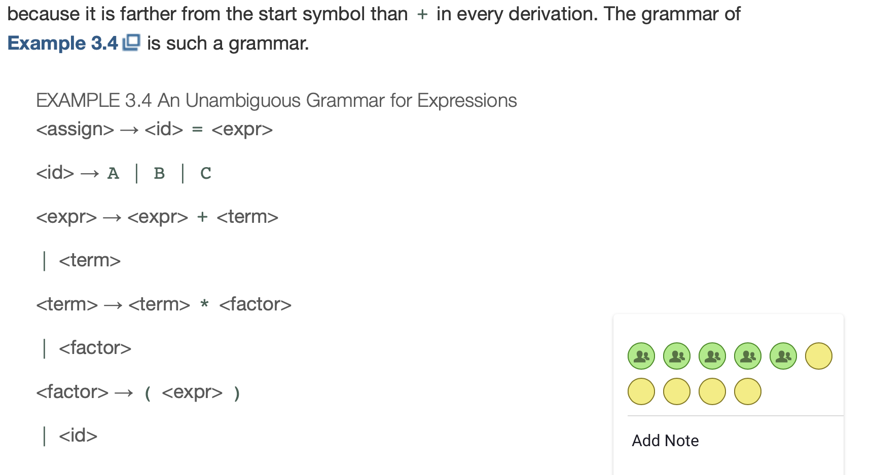 Solved 1. Using the grammar in Example 3.4 in Chapter 3 show | Chegg.com