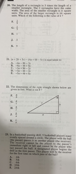 Solved 20. The length of a rectangle is 3 times the length | Chegg.com