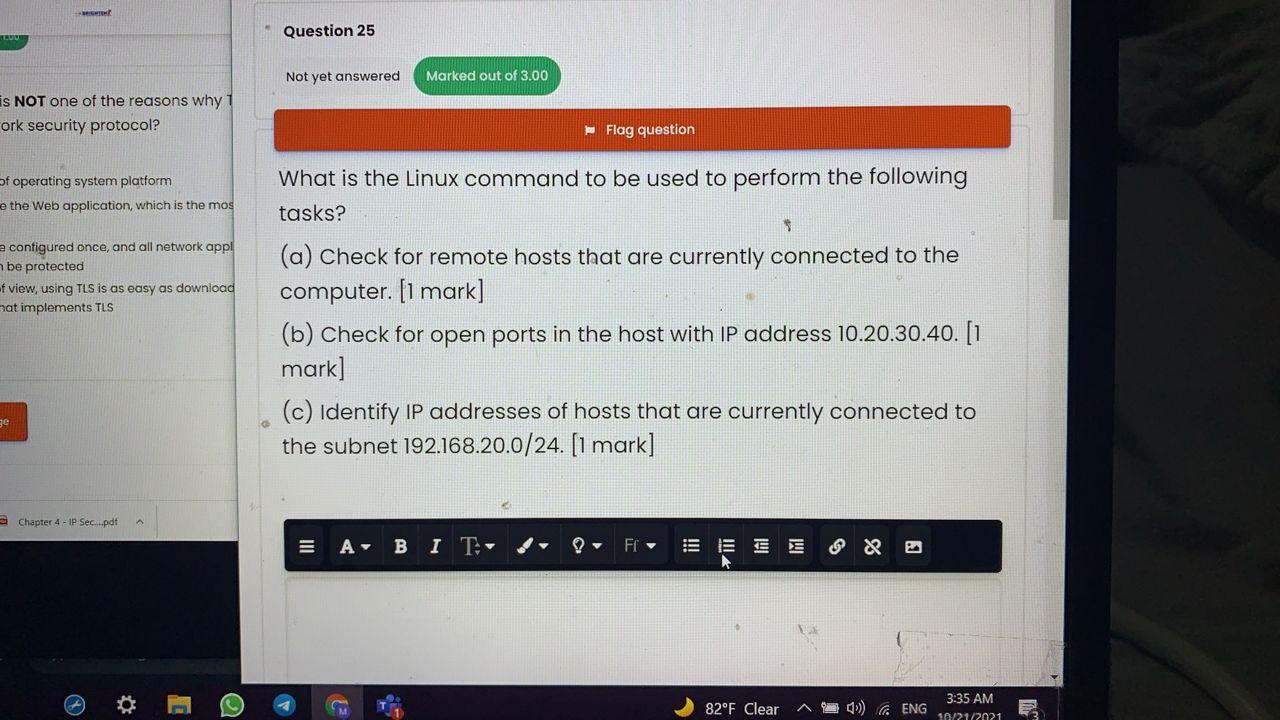 Solved + Question 25 Not yet answered Marked out of 3.00 is | Chegg.com
