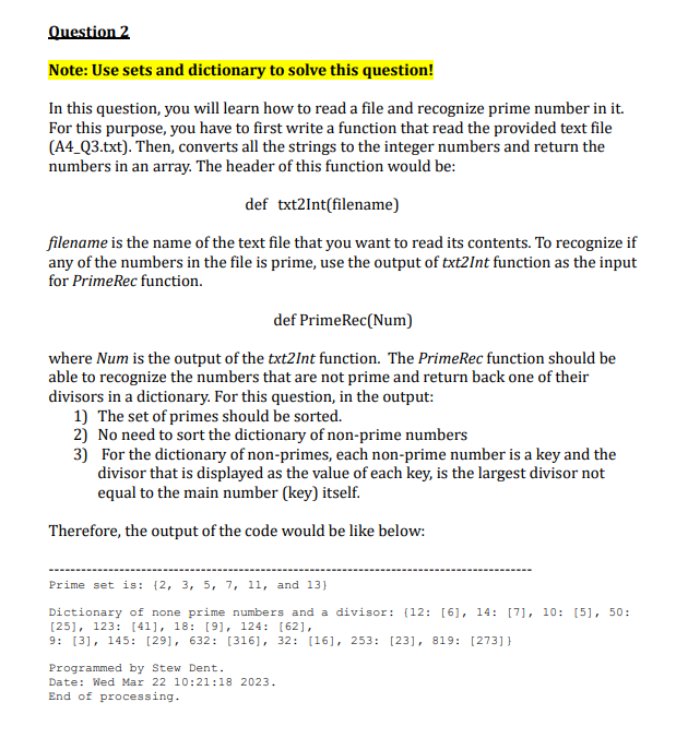 Solved Please solve it in python and also the output of the | Chegg.com