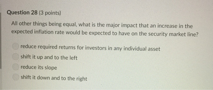 Solved Question 28 (3 points) All other things being equal, | Chegg.com