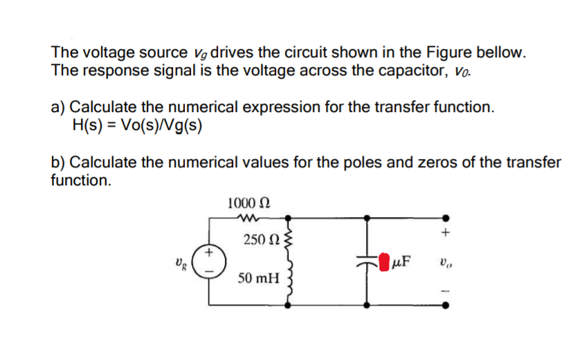 Solved The voltage source Vg drives the circuit shown in the | Chegg.com