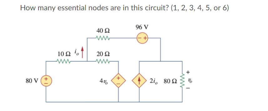 Solved How many essential nodes are in this circuit? (1, 2, | Chegg.com