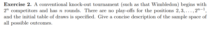 Solved Exercise 2. A conventional knock-out tournament (such | Chegg.com