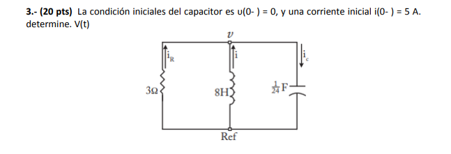 Solved The initial condition of the capacitor is υ (0-) = 0, | Chegg.com