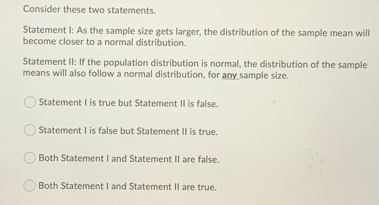 Solved Consider these two statements. Statement l: As the | Chegg.com