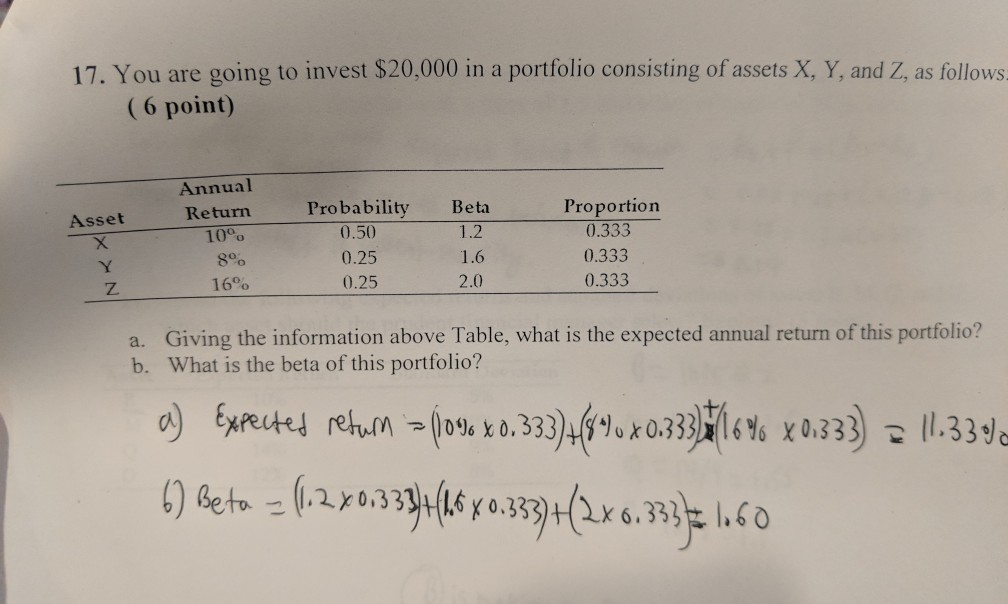 solved-17-you-are-going-to-invest-20-000-in-a-portfolio-chegg