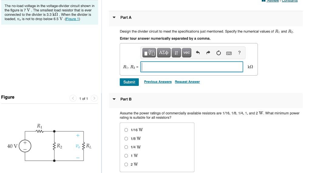 Solved Review constants The no-load voltage in the | Chegg.com