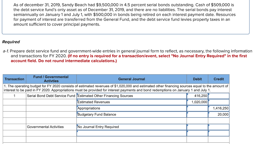 Solved As Of December 31 2019 Sandy Beach Had 9 500 000 Chegg