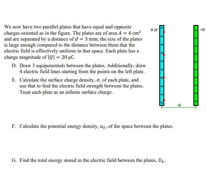 Solved to We now have two parallel plates that have equal
