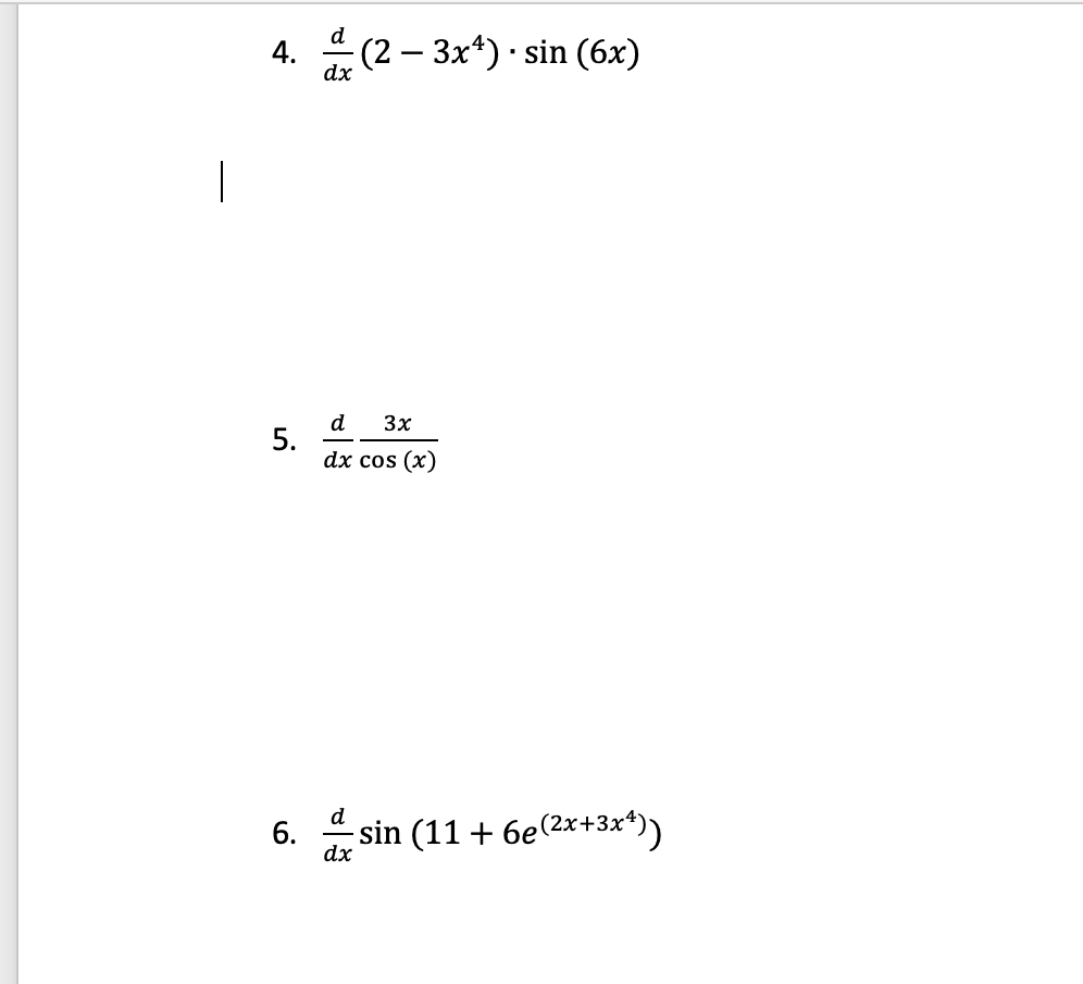 solved-4-2-3x4-sin-6x-dx-d-3x-5-dx-cos-x-d-chegg