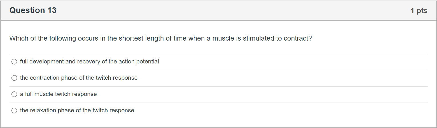 Solved Which of the following occurs in the shortest length | Chegg.com