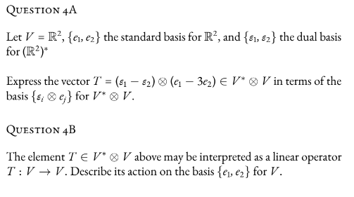 Solved QUESTION 4A Let V=R2,{e1,e2} the standard basis for | Chegg.com