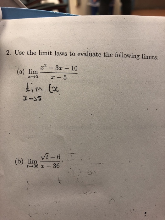 Solved 2. Use the limit laws to evaluate the following | Chegg.com