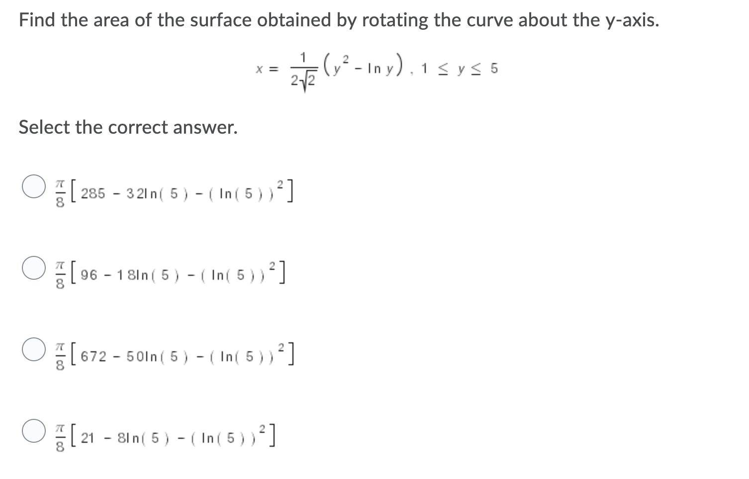 find the area of the surface obtained by rotating the curve