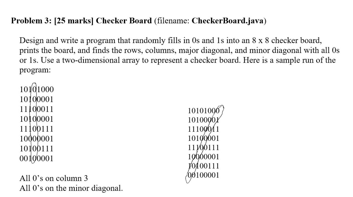 Solved Problem 3: [25 marks] Checker Board (filename: | Chegg.com