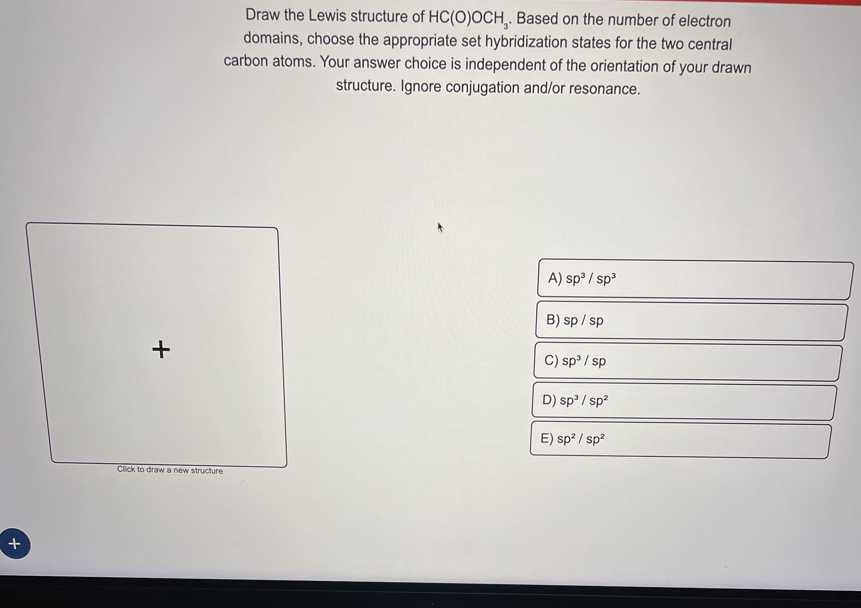 Solved Draw the Lewis structure of HC(O)OCH3. Based on the | Chegg.com